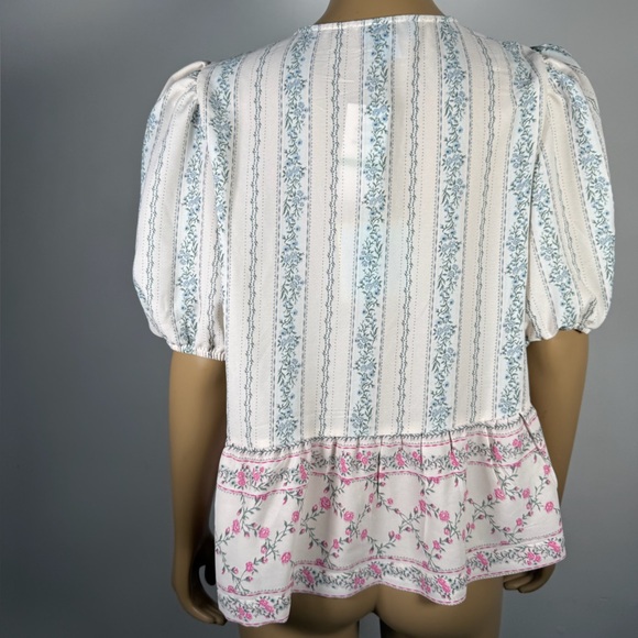 CeCe Women’s NWT Size Large Tie Front Floral Pattern Blouse - Picture 6 of 6